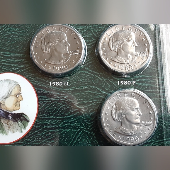 Susan B. Anthony 6Pc Set 1979 & 1980 P,D,S Uncirculated package error - Picture 2 of 8